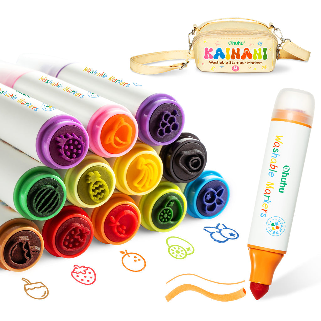 Ohuhu Washable Stamper Kids Dual Tips Water-based Markers