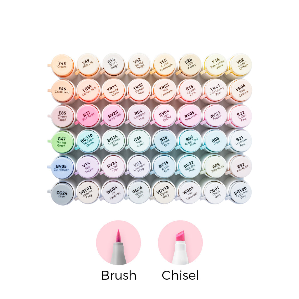 Ohuhu Honolulu² 48 Pastel Colors Dual Tips Alcohol Art Markers