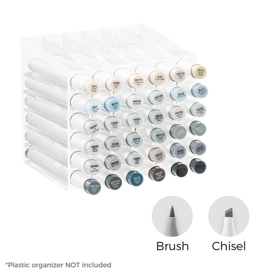 Ohuhu Honolulu 36 Gray Tone Colors Dual Tips Alcohol Art Markers (New Color Codes)