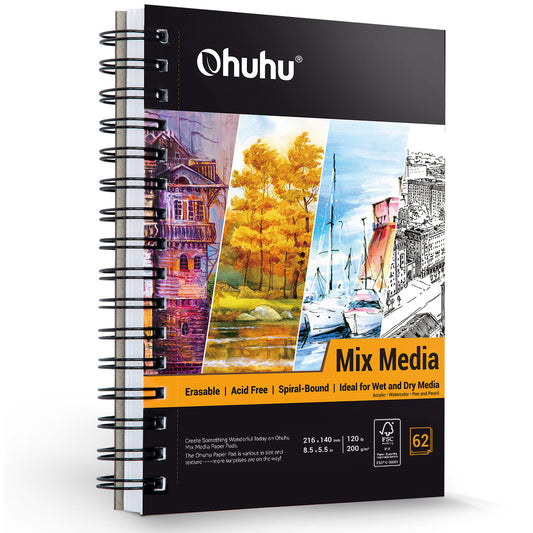 Ohuhu Spiral-Bound Mix Media Pad for Multiple Techniques